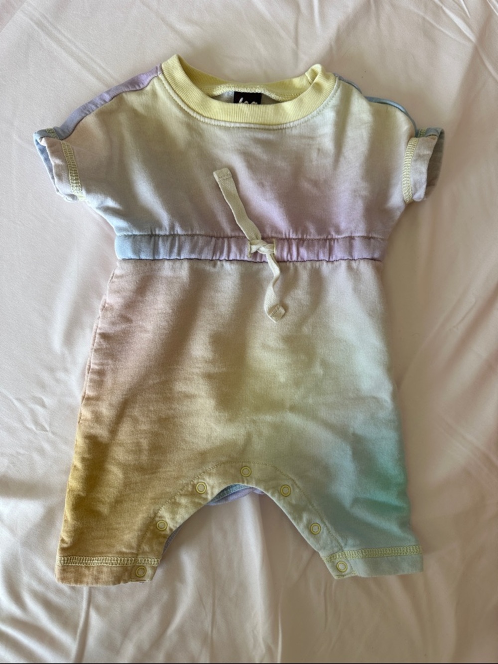 Tea Pastel Rainbow Tie-Dye Baby Romper